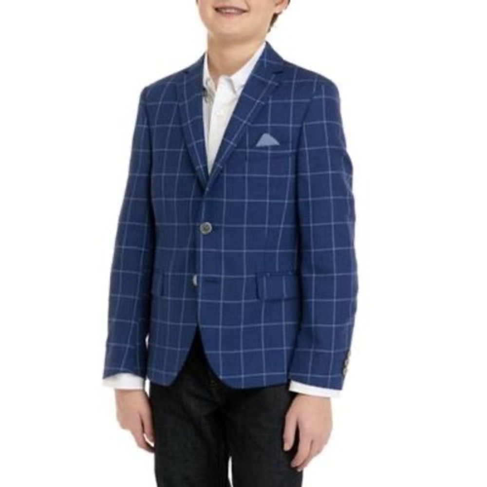 Lauren‎ Ralph Lauren Big Boys Classic Suit Jacket - Navy, Light Blue -Size  20R